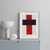 Stort kors i sort over rød på hvid, 1920