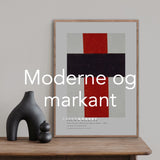 Stort kors i sort over rød på hvid, 1920