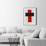 Stort kors i sort over rød på hvid, 1920