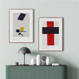 Stort kors i sort over rød på hvid, 1920