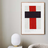 Stort kors i sort over rød på hvid, 1920