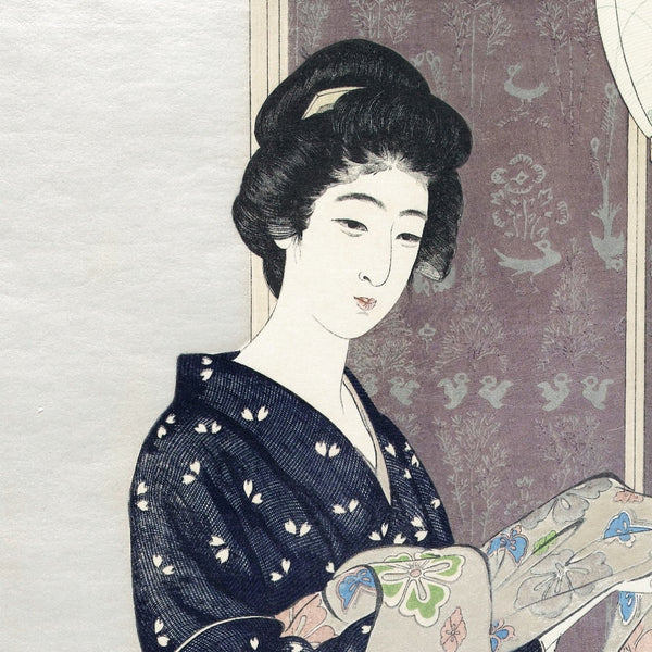 Ung kvinde med sommer-kimono, 1920