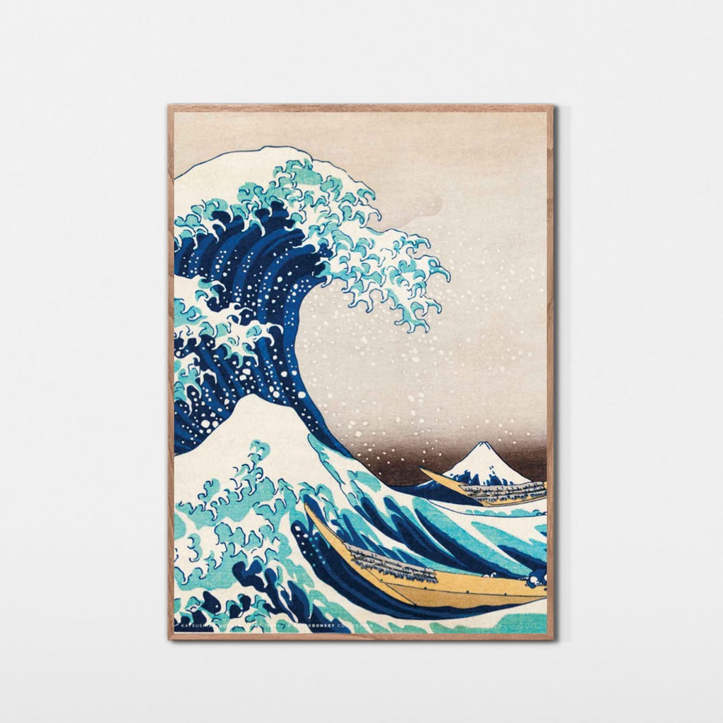 Japansk plakat af Hokusai Bølgen ved Kanagawa – PaperDonkey.com