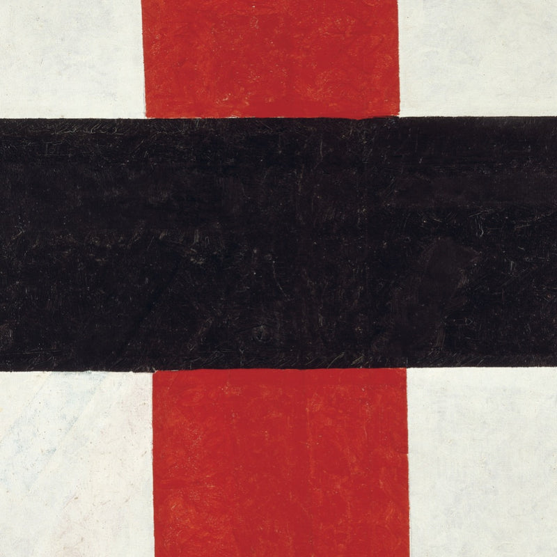 Stort kors i sort over rød på hvid, 1920