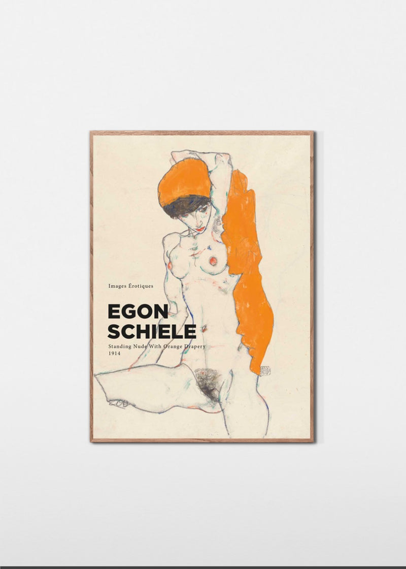 Stående kvinde med orange drapering, 1914