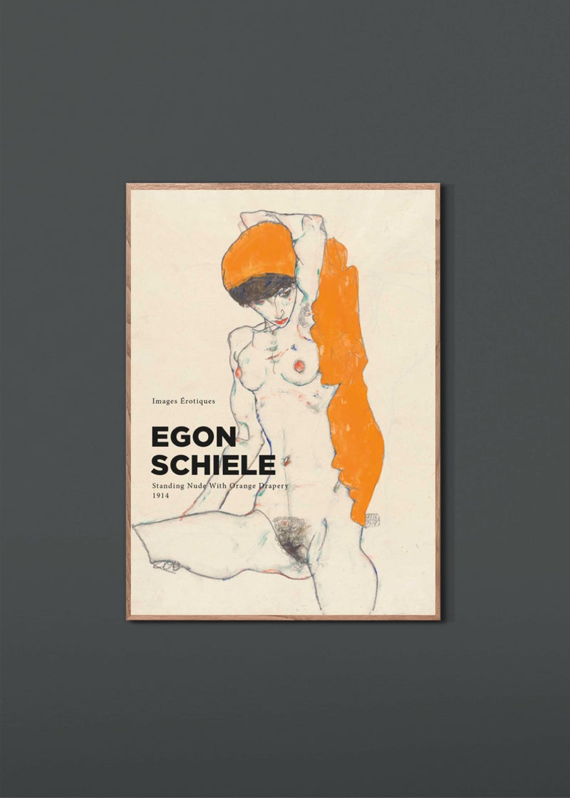 Stående kvinde med orange drapering, 1914
